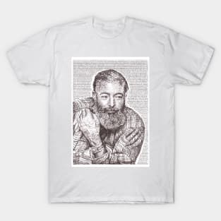 Typewriter Art: Ernest Hemingway T-Shirt